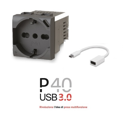 Presa Schuko con USB 3.0 P40
